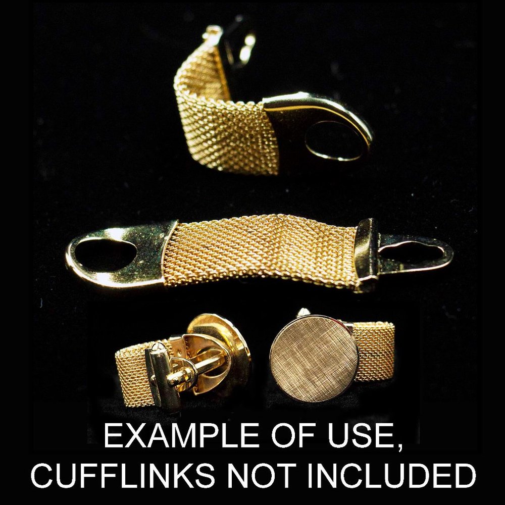 CONVERTIBLE WRAPAROUND GOLD TONE MESH STRAPS FOR CUFFLINKS - McATD1